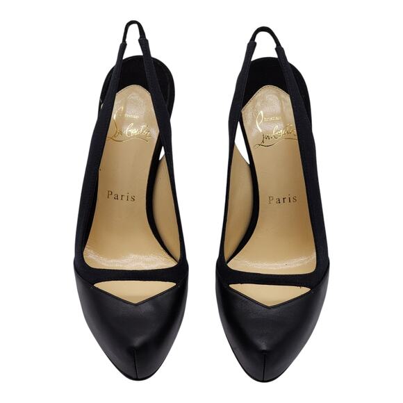 Christian Louboutin Sandy Pumps 120 - Fabric and Leather - Black 36.5 6US $895 - Picture 4 of 8